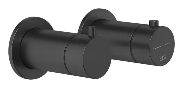 Термостат Gessi Anello, настенный, встраиваемый, на 2 потребителя, внешняя часть, цвет Matte Black