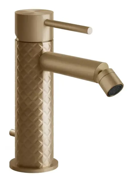 Смеситель для биде Gessi316, однорычажный, с донным клапаном, цвет Warm Bronze Brushed PVD
