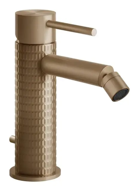 Смеситель для биде Gessi316, с донным клапаном, цвет Warm Bronze Brushed PVD