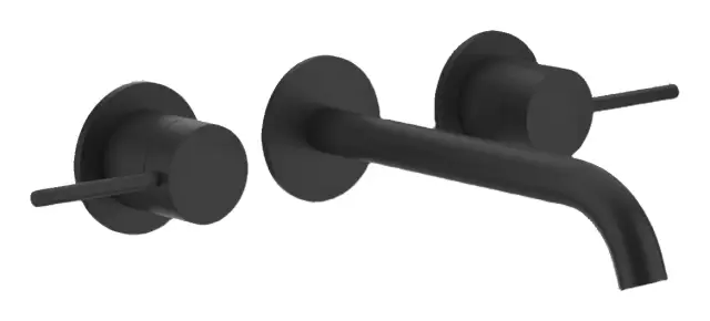 Смеситель для раковины Gessi 316, встраиваемый, длинный излив, настенный, цвет matte Black