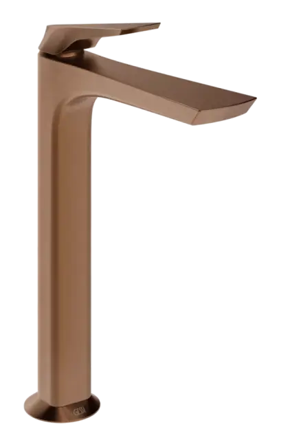 Смеситель для раковины Gessi Ventaglio, высокий, без донного клапана, цвет Copper Brushed PVD