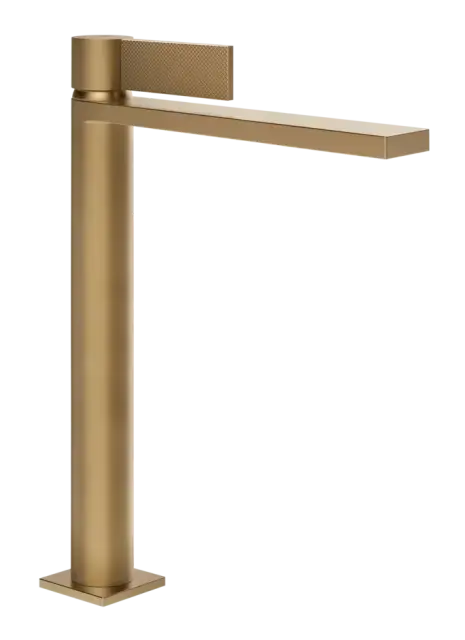 Смеситель для раковины Gessi Inverso, высокий, без донного клапана, цвет Warm Bronze Brushed PVD