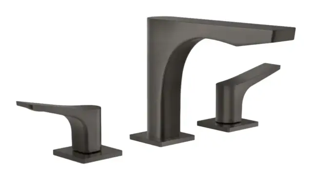 Смеситель для раковины Gessi Rilievo, без донного клапана, с соединительными шлангами, длина излива 194 мм, цвет Black Metal Brushed PVD