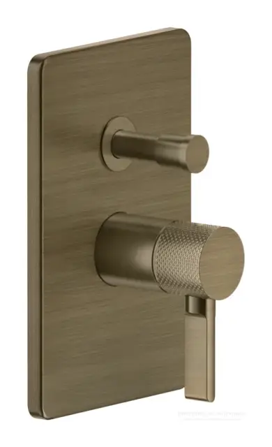 Смеситель для душа Gessi Inciso, настенный, на 2 выхода, встраиваемый, цвет Antique Brass