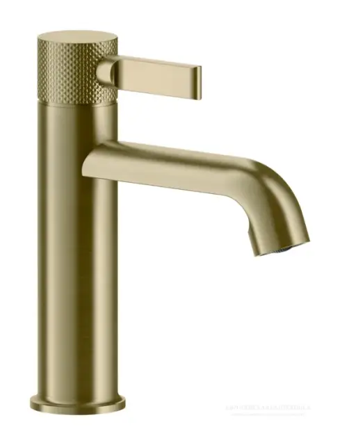 Смеситель для раковины Gessi Inciso, с донным клапаном, цвет Brass Brushed PVD
