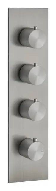 Термостат Gessi316, встраиваемый, на 3 выхода, внешняя часть, цвет Steel Brushed