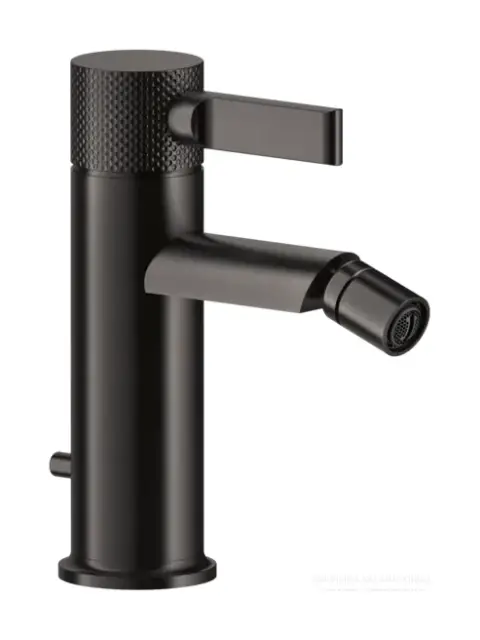 Смеситель для биде Gessi Inciso, донный клапан, цвет Black Metal Brushed PVD