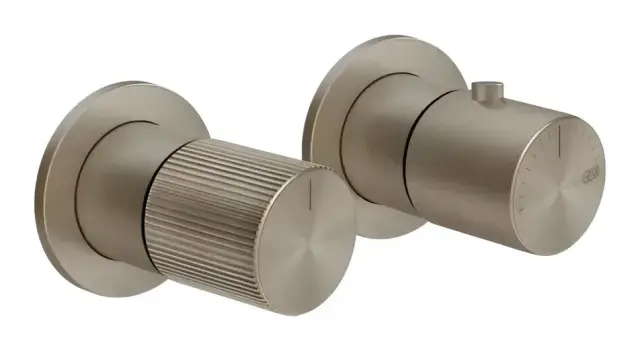 Термостат Gessi Habito, встраиваемый, на 2 позиции, внешние части, цвет Finox Brushed Nickel