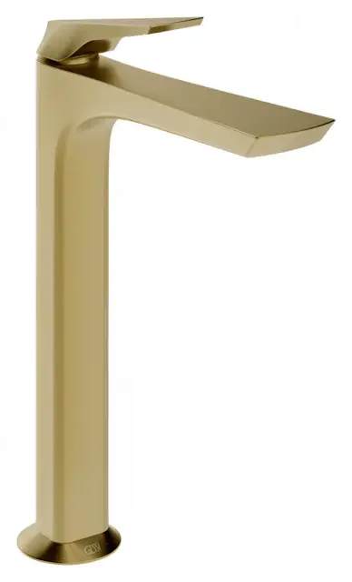 Смеситель для раковины Gessi Ventaglio, ø50x202 мм, с донным клапаном, цвет Brushed Brass PVD