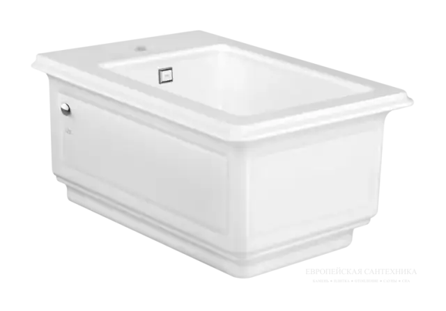 Биде Gessi Total Look, 560x391 мм, с 1 отверстием под смеситель, пробки для боковых креплений и перелива в отделке хром, цвет White Ceramic