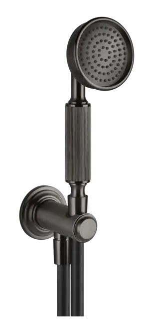 Ручной душ Gessi Venti20, с шланговым подсоединением, держателем, шлангом, цвет Black Metal Brushed PVD