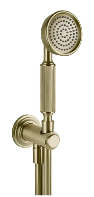 Ручной душ Gessi Venti20, с шланговым подсоединением, держателем, шлангом, цвет Brushed Brass PVD