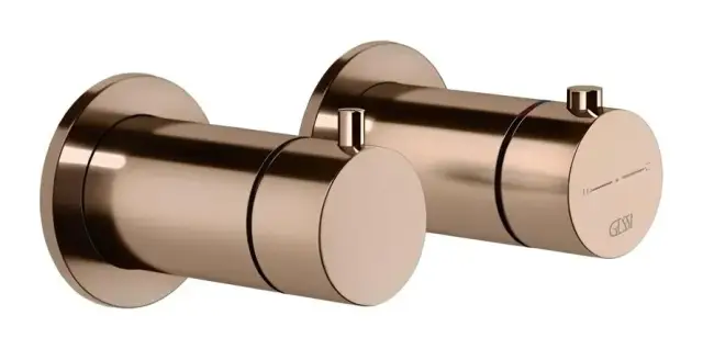 Термостат Gessi Anello, настенный, встраиваемый, на 2 потребителя, внешняя часть, цвет Copper PVD