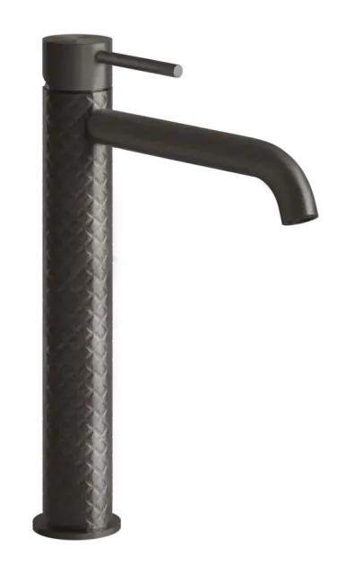 Смеситель для раковины Gessi316, высокий, с длинным изливом, без донного клапана, цвет Black Metal Brushed PVD