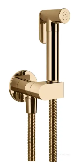 Гигиенический душ Gessi Tondo, шланговое подсоединение - держатель лейки, цвет Warm Bronze PVD