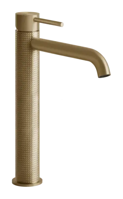 Смеситель для раковины Gessi316, высокий, с длинным изливом, без донного клапана, цвет Brushed Warm Bronze PVD
