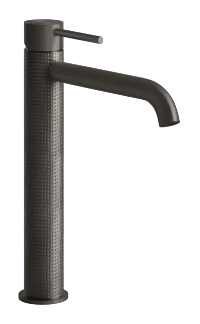 Cмеситель для раковины Gessi316, высокий, c длинным изливом, без донного клапана, цвет Black Metal Brushed PVD