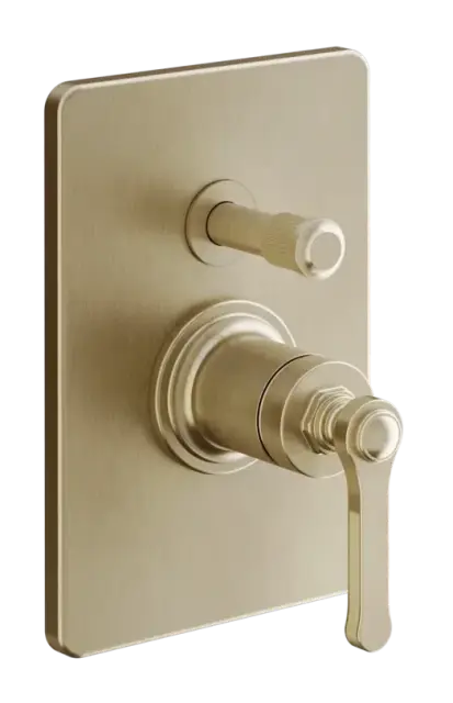 Cмеситель для душа Gessi Venti20, настенный, на 2 выхода, внешняя часть, цвет Warm Bronze Br. PVD