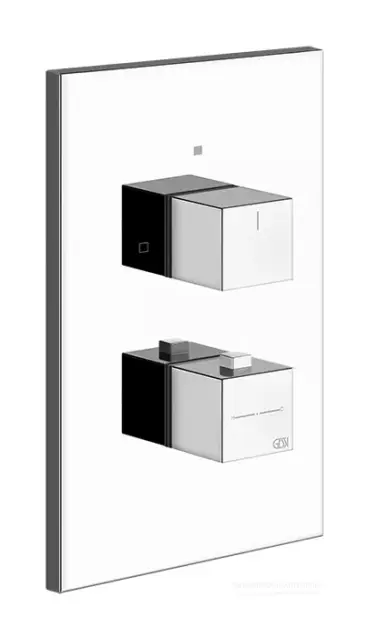 Термостат Gessi Rettangolo K, на 2 потребителя, 221х141х52 мм, встраиваемый, цвет Finox Brushed Nickel