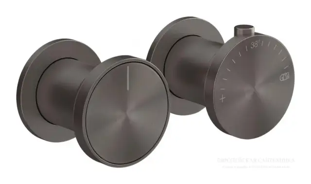 Термостат Gessi Origini, настенный, на 2 выхода, цвет Black Metal Brushed PVD