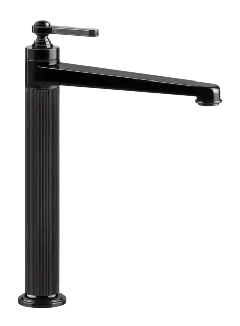 Смеситель для раковины Gessi Venti20, высокий, без донного клапана, цвет Black Metal PVD