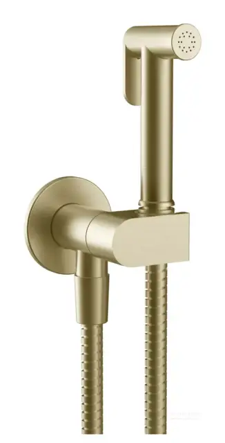 Душ гигиенический Gessi Tondo, шланговое подсоединение - держатель лейки, цвет Brushed Brass PVD