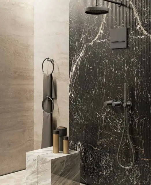 Термостат Gessi Anello, встраиваемый, на 3 потребителя, цвет Black Metal Brushed PVD