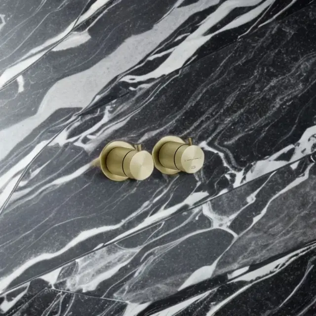 Термостат Gessi 316, встраиваемый, на 2 выхода, цвет Brass Brushed PVD