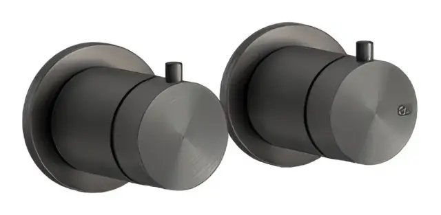 Термостат для душа Gessi316, на 1 выход, внешние части, цвет Black Metal Brushed PVD