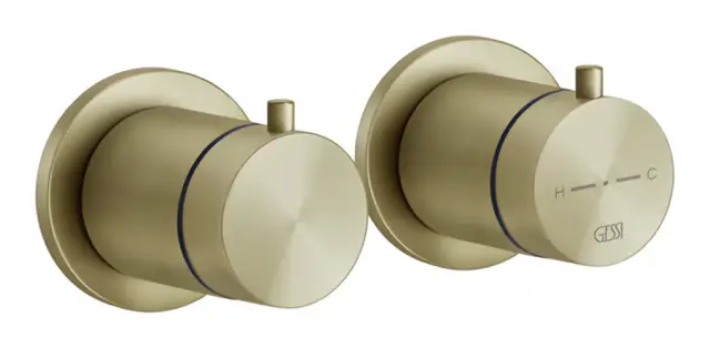 Термостат Gessi 316, встраиваемый, на 3 потребителя, цвет Brass Brushed PVD