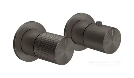 Термостат Gessi Habito, встраиваемый, на 2 выхода, цвет Black Metal Brushed PVD