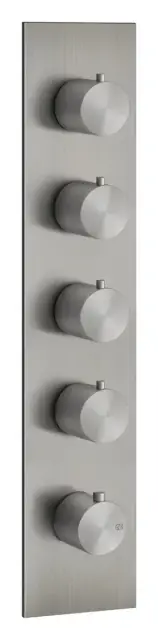 Термостат Gessi316, встраиваемый, высокой производительности, на 4 выхода, внешняя часть, цвет Steel Brushed