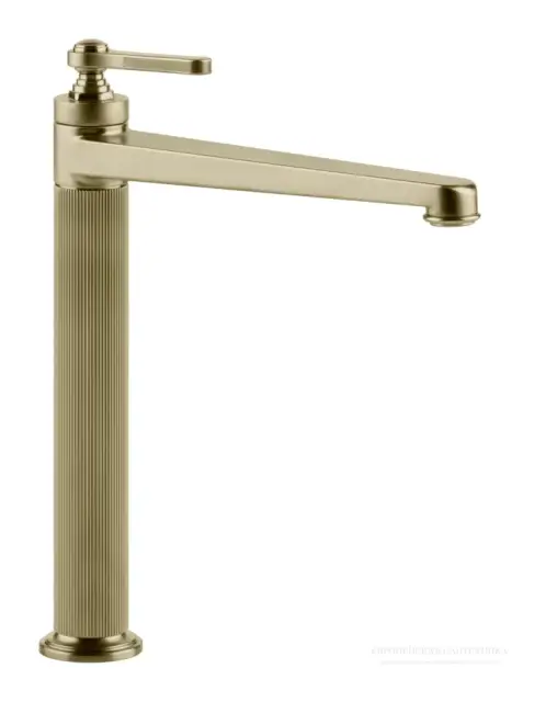 Смеситель для раковины Gessi Venti20, высокий, без донного клапана, цвет Brass Brushed PVD