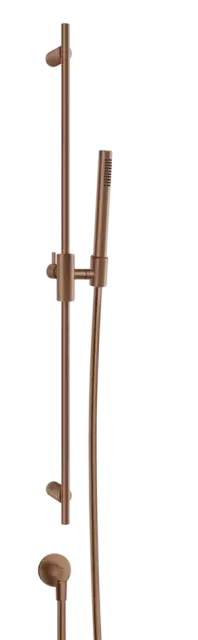 Душевой гарнитур Gessi Habito, штанга h900 мм, ручной душ, держатель, настенное шланговое подсоединение, цвет Copper Brushed PVD