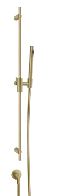 Душевой гарнитур Gessi Habito, штанга h900 мм, ручной душ, держатель, настенное шланговое подсоединение, цвет Brushed Brass PVD
