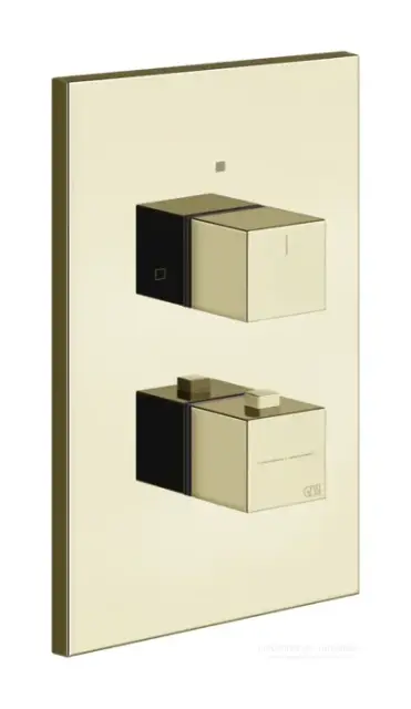 Термостат Gessi Rettangolo K, на 2 потребителя, 221х141х52 мм, встраиваемый, цвет Brass PVD