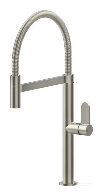 Смеситель для кухни Gessi Helium, поворотный, на 1 отверстие, цвет Finox Brushed Nickel