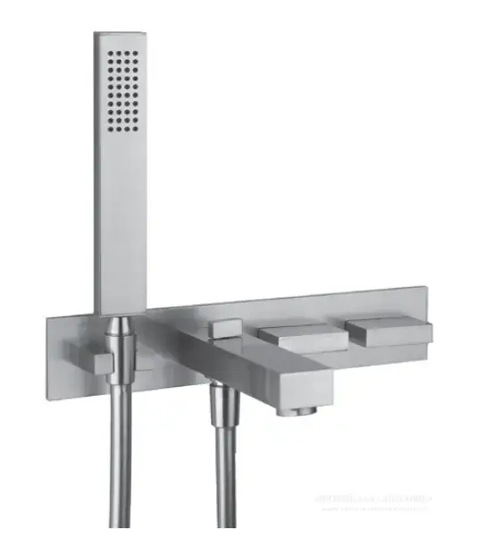 Смеситель для ванны Gessi Rettangolo T встраиваемый, с ручным душем, внешняя + скрытая части, цвет Black XL