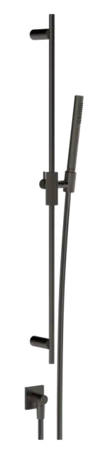 Душевой гарнитур Gessi Inverso, с душевой лейкой, шлангом, шланговым подсоединением, цвет Black Metal Brushed PVD