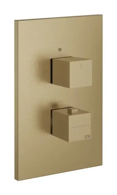 Термостат Gessi Rettangolo K, на 2 потребителя, 221х141х52 мм, встраиваемый, цвет Warm Bronze Brushed PVD
