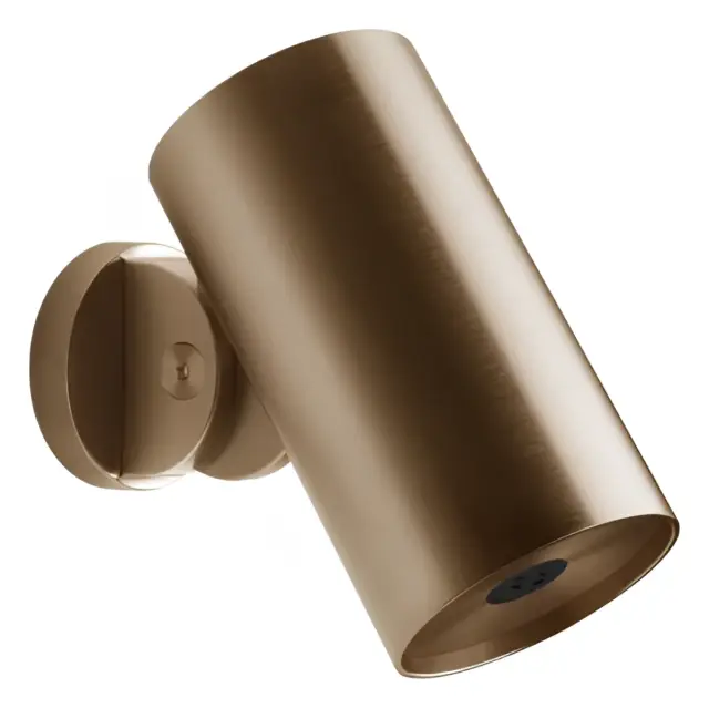 Верхний душ Gessi Spotwater, настенный, поворотный, функция тумана, Ø79 мм, цвет Warm Bronze Brushed PVD