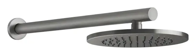 Верхний душ Gessi316, Ø219 мм, шарнирный, с настенным держателем 500 мм, цвет Steel Brushed