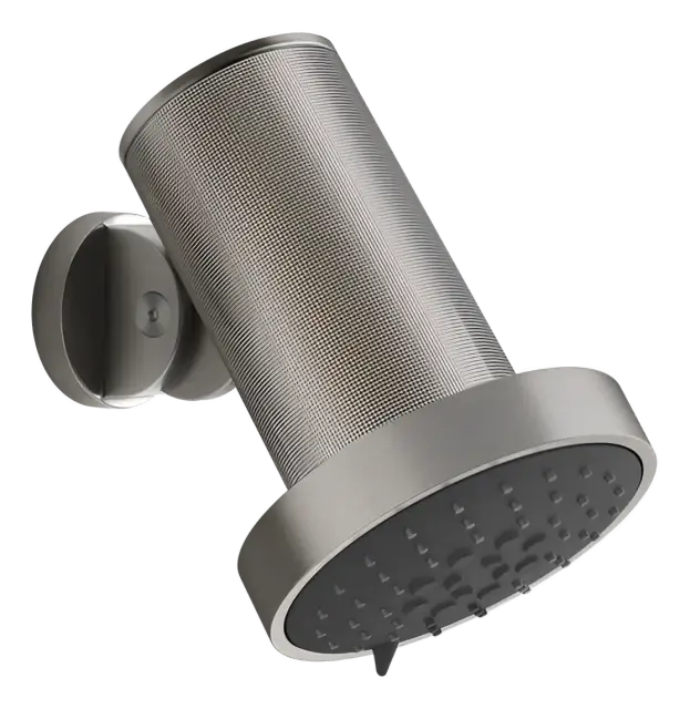 Верхний душ Gessi Habito Diamantato, Ø135x188h мм, для настенного крепления, поворотный, цвет Steel Brushed