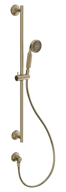 Душевой гарнитур Gessi Venti20, штанга с душевой лейкой, шлангом, выводом воды, цвет Warm Bronze Br. PVD