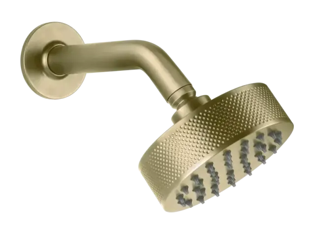 Верхний душ Gessi Inciso, Ø180 мм, шарнирный, с настенным держателем, цвет Brass Brushed PVD