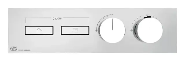 Термостат Gessi HI-FI, с кнопками вкл/выкл, до 2 функций одновременно, внешняя часть, ширина 375 мм, цвет хром