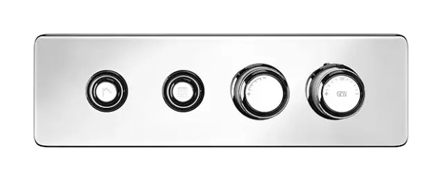 Термостат Gessi HI-FI, до 2 функций одновременно, с кнопками вкл/выкл, внешняя часть, цвет Chrome
