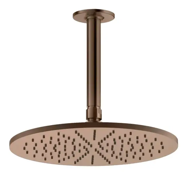 Верхний душ Gessi Inciso, Ø300 мм, шарнирный, с потолочным держателем, цвет Copper Brushed PVD