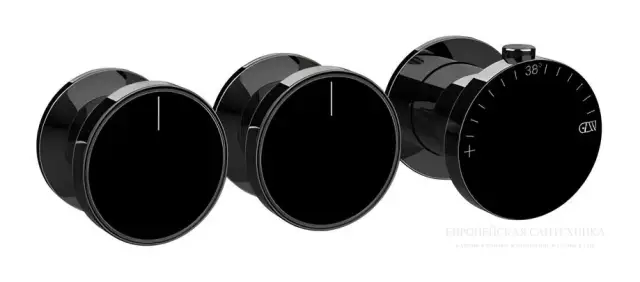 Термостат Gessi Origini, с 2 независимыми выходами, внешние части, цвет Black Metal PVD