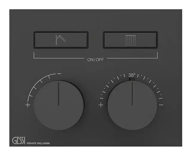 Термостат Gessi HI-FI, до 2-х функций одновременно, встраиваемый, внешняя часть, цвет Matte Black